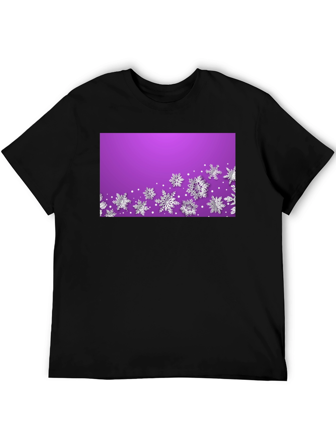 Winter Snowflake Graphic Tee - Black