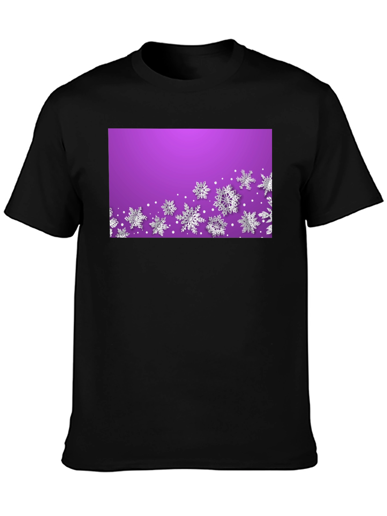 Winter Snowflake Graphic Tee - Black
