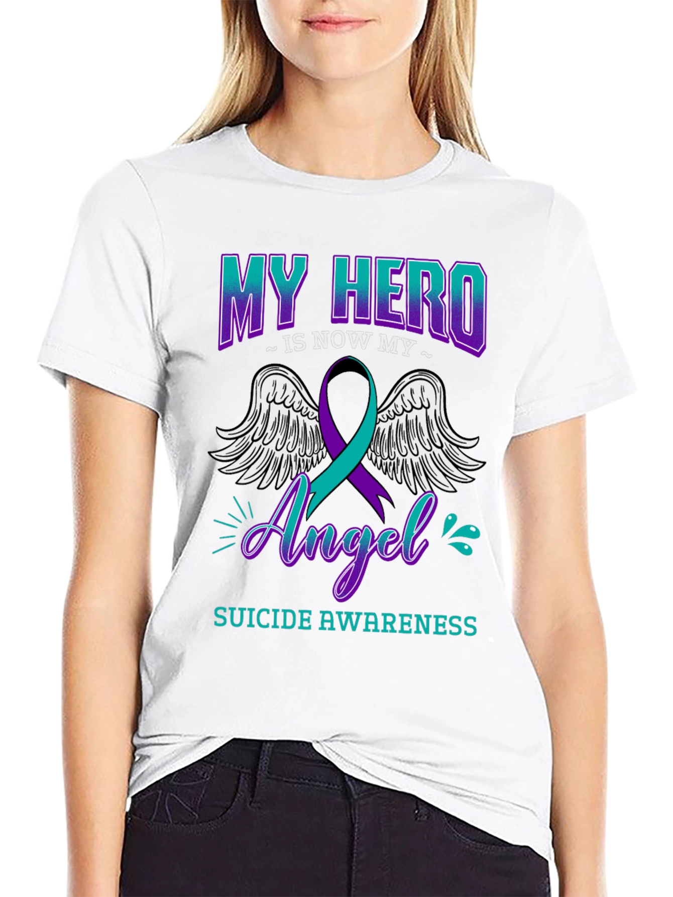 My Hero Is Now My Angel Suicide Awareness T-Shirt