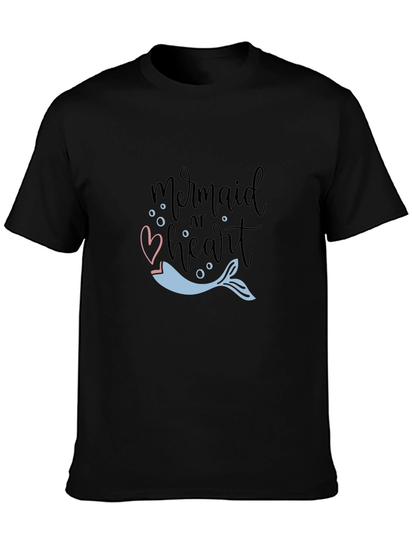 Mermaid at Heart Graphic Tee - Black Casual T-Shirt