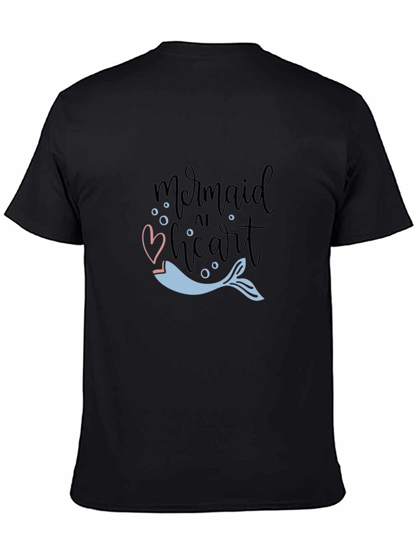 Mermaid at Heart Graphic Tee - Black Casual T-Shirt