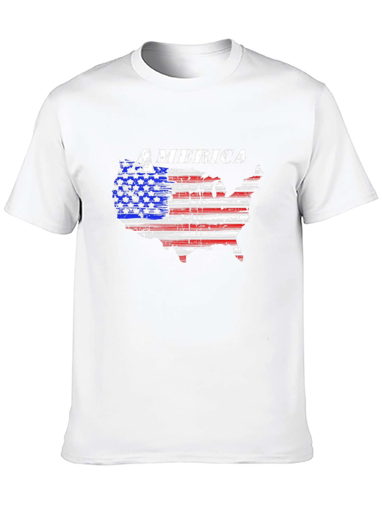 America Flag Map Graphic T-Shirt