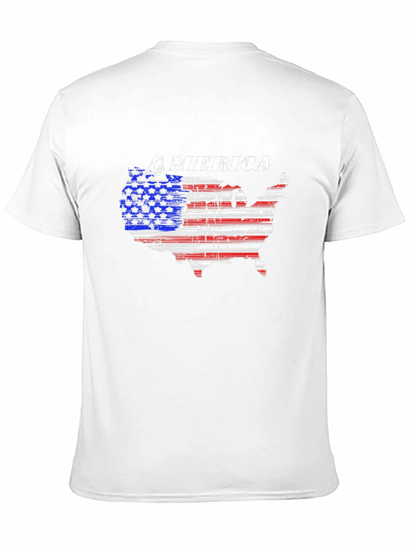America Flag Map Graphic T-Shirt