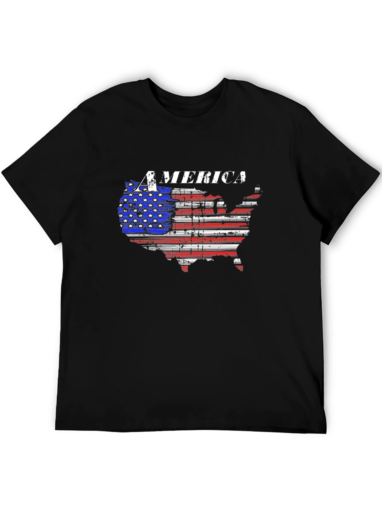 America Flag Map Graphic T-Shirt