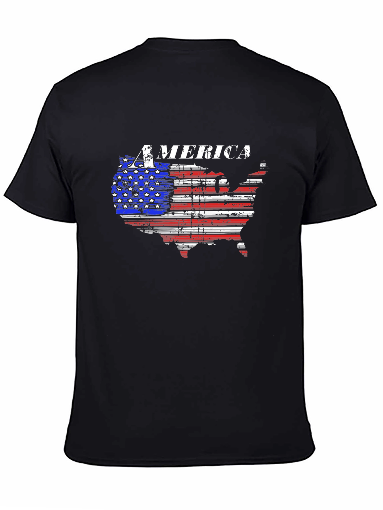 America Flag Map Graphic T-Shirt