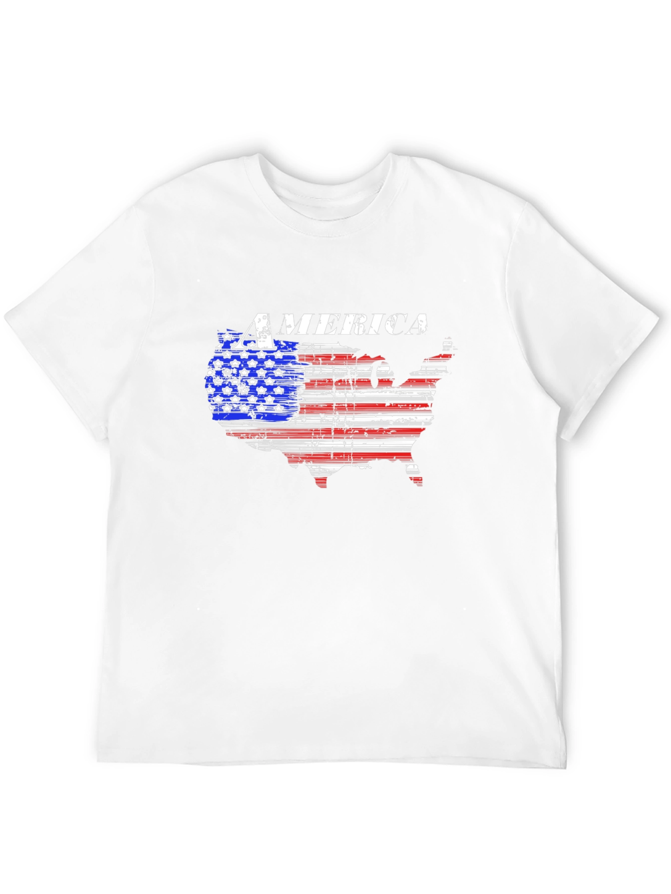 America Flag Map Graphic T-Shirt