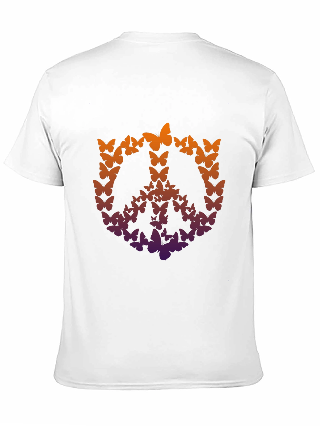Butterfly Peace Sign Graphic T-Shirt - Black