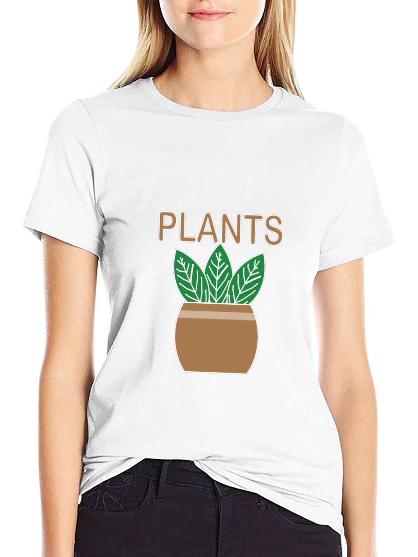 Plants Graphic T-Shirt - Black Casual Tee