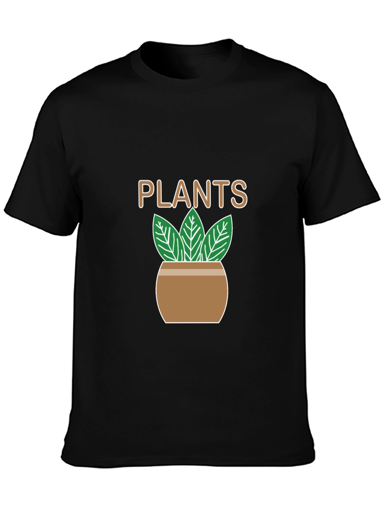 Plants Graphic T-Shirt - Black Casual Tee