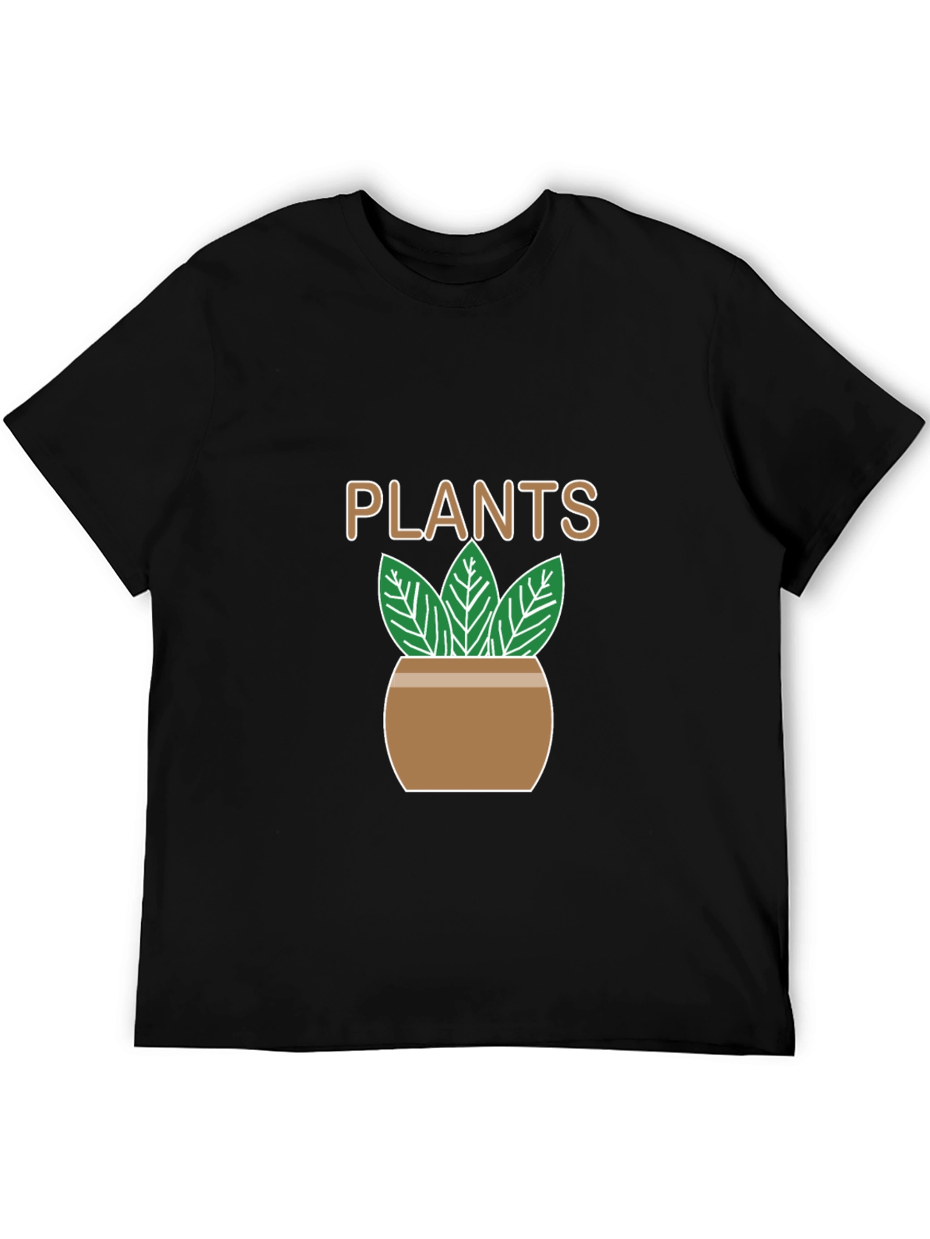 Plants Graphic T-Shirt - Black Casual Tee
