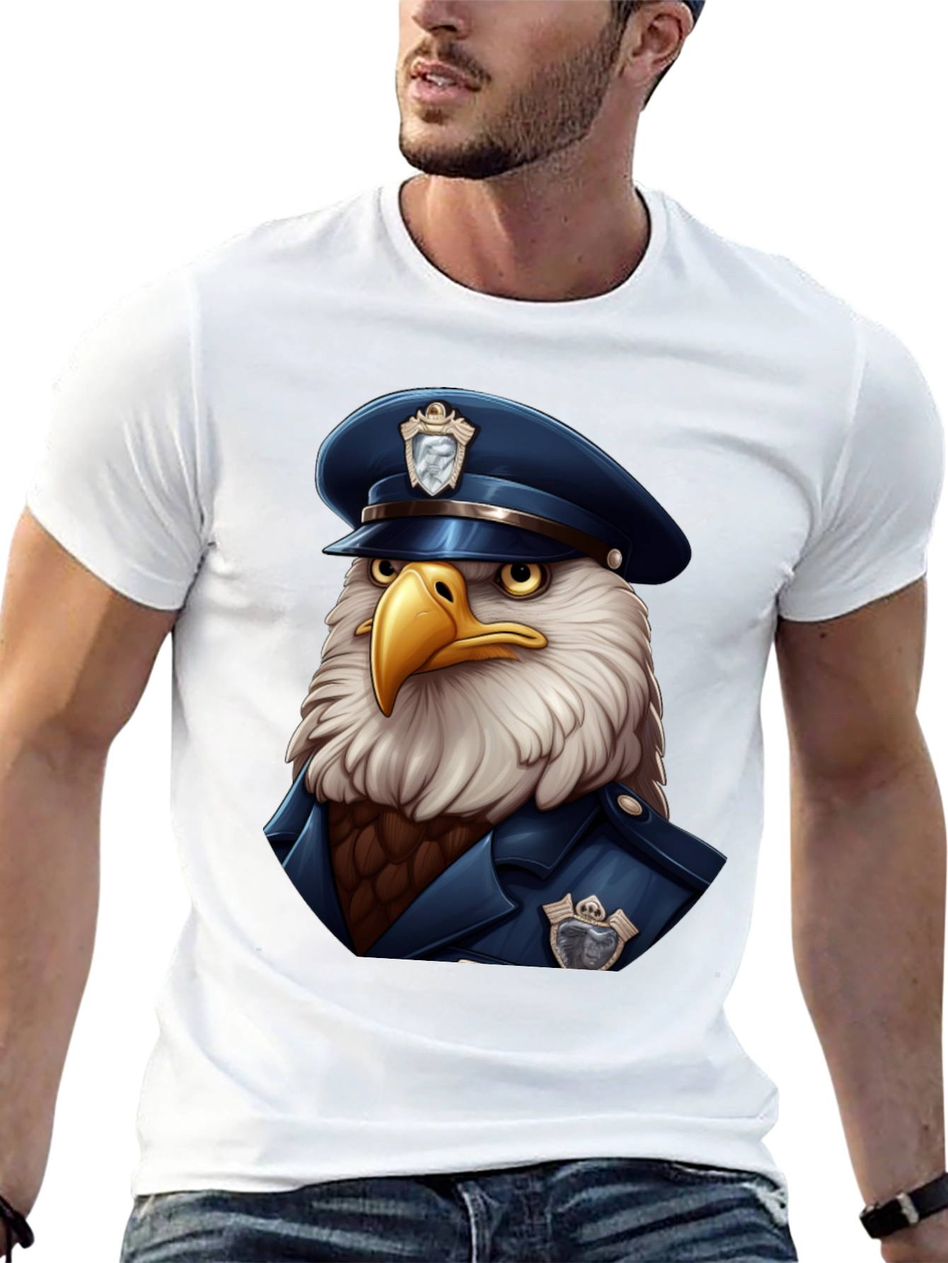 Eagle Police Cartoon T-Shirt