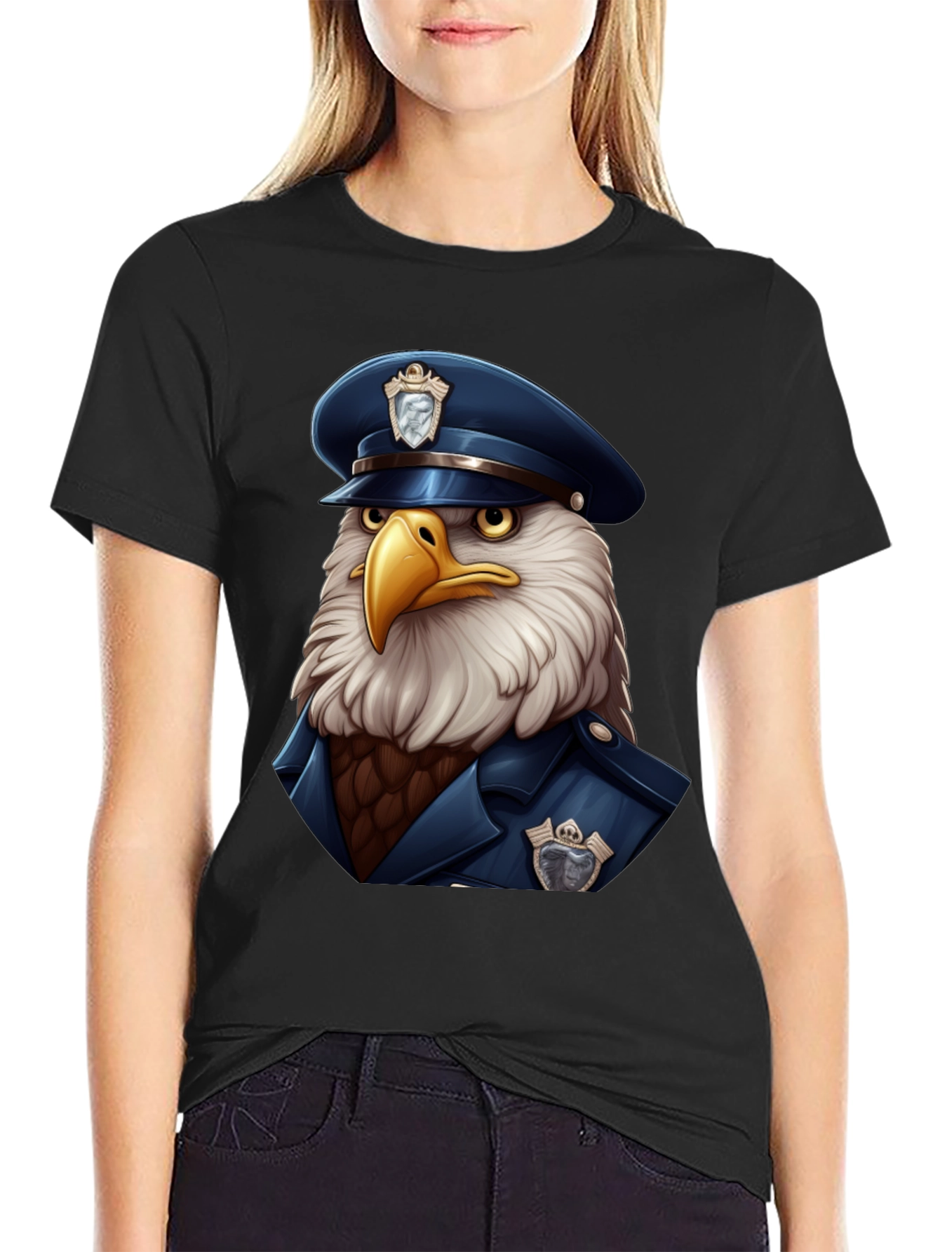Eagle Police Cartoon T-Shirt