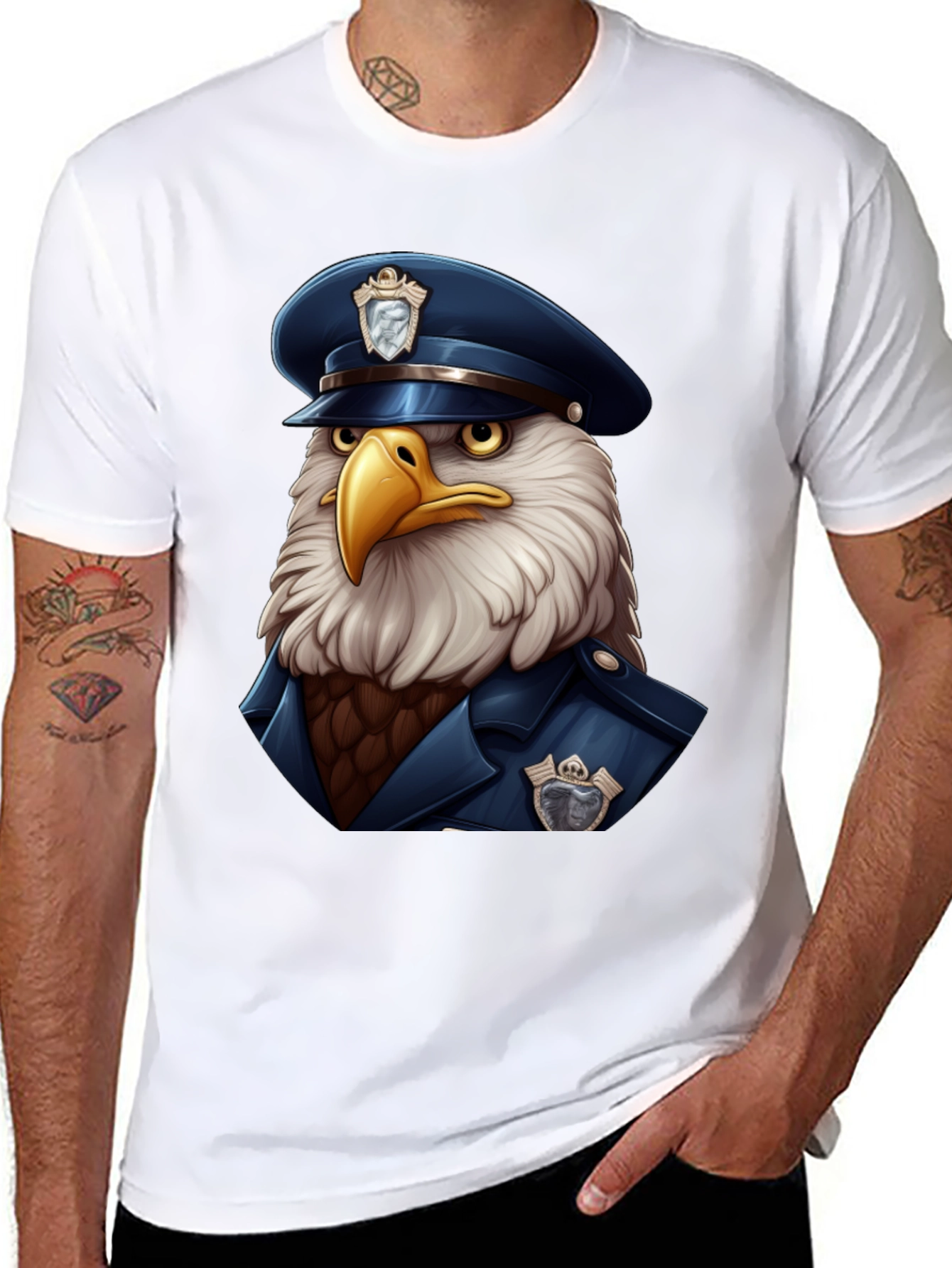 Eagle Police Cartoon T-Shirt