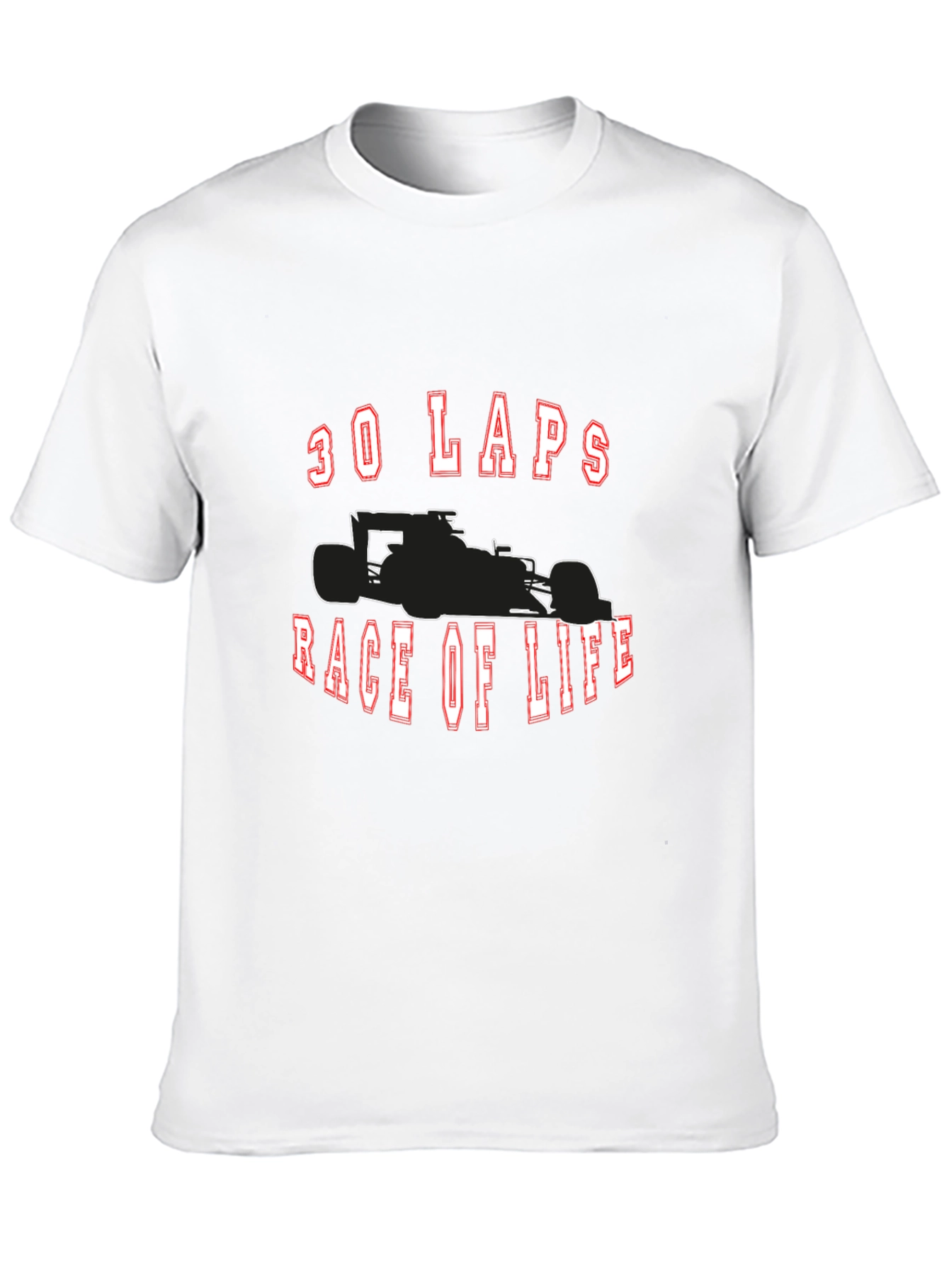 30 Laps Race of Life Black Graphic Tee