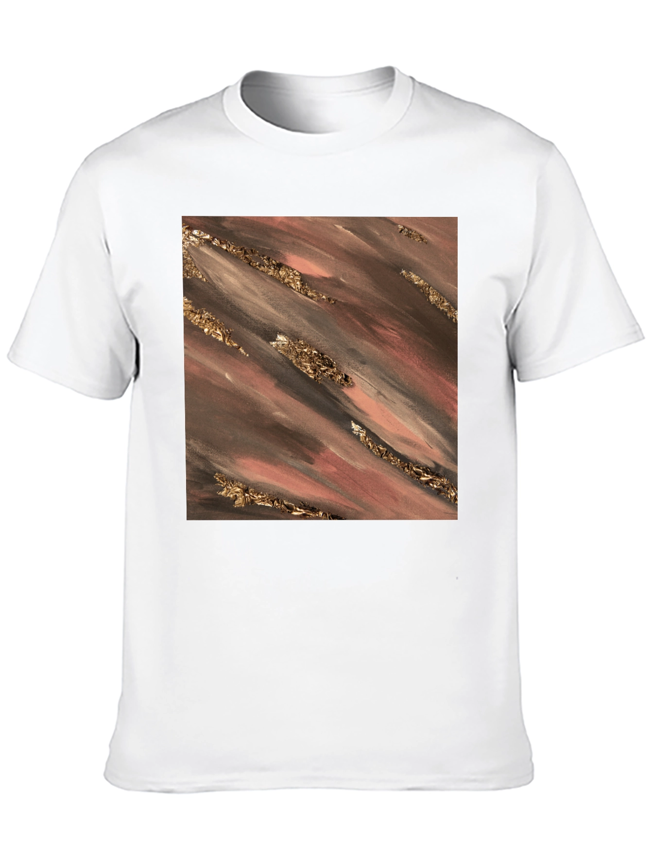 Abstract Gold Stripe Graphic T-Shirt