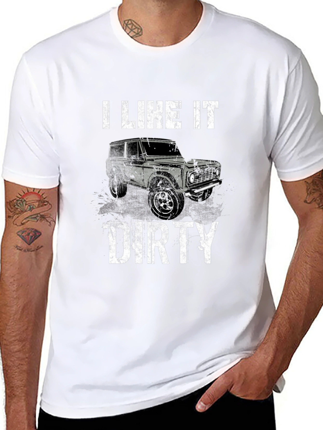 I Like It Dirty Truck Graphic Tee - Black