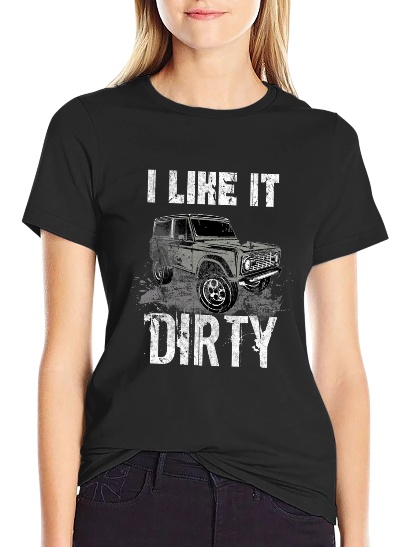 I Like It Dirty Truck Graphic Tee - Black