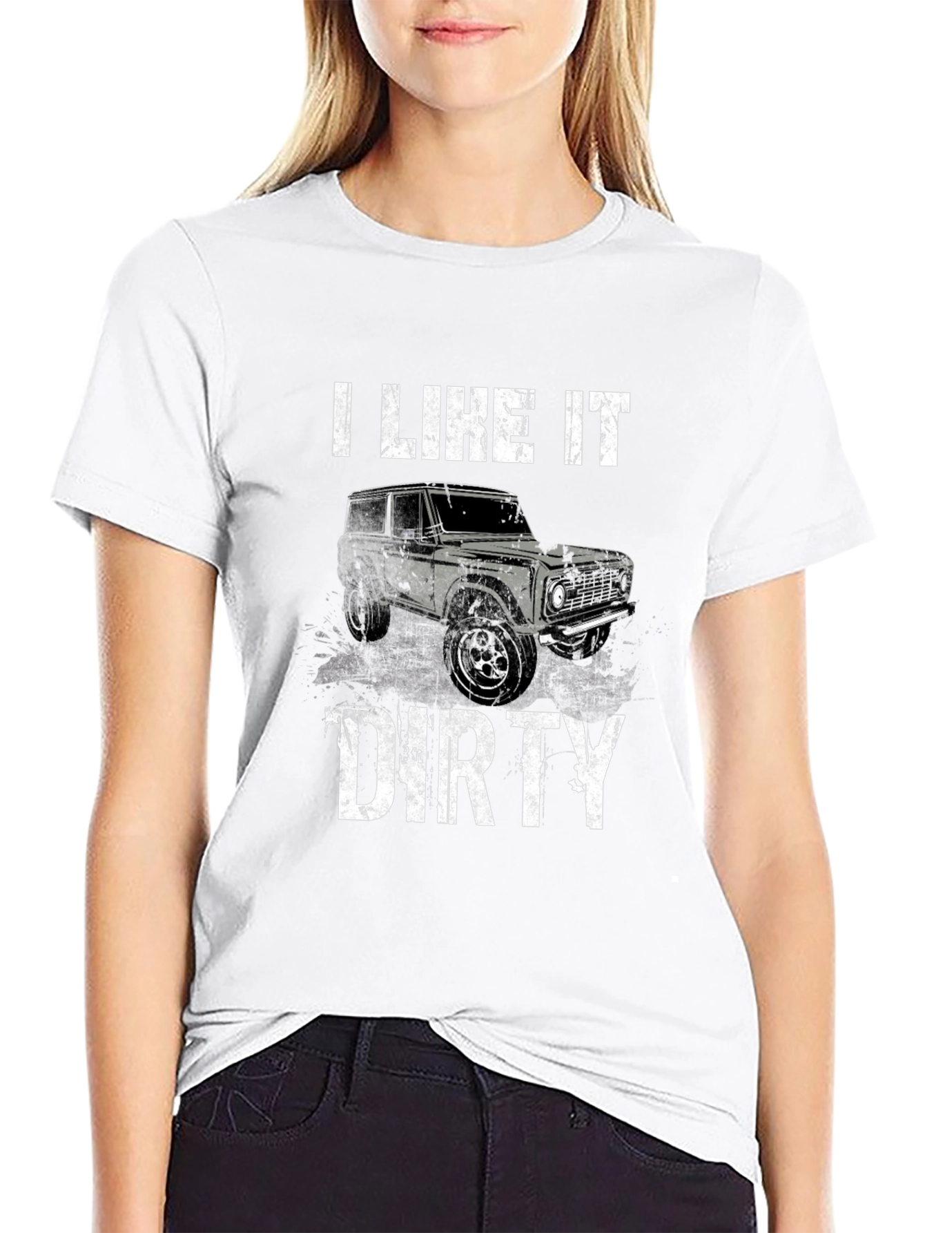 I Like It Dirty Truck Graphic Tee - Black