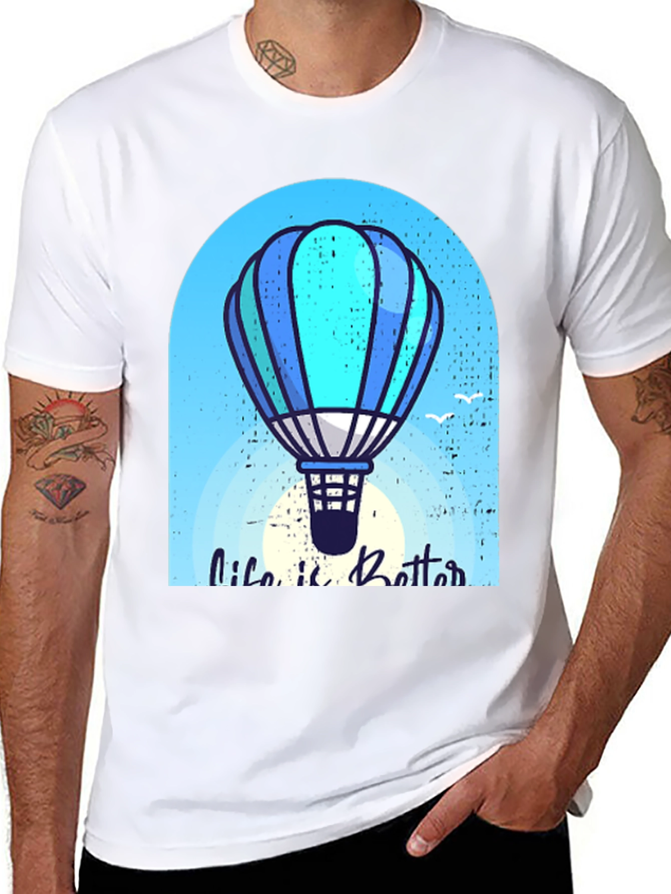 Life is Better Hot Air Balloon Graphic Tee