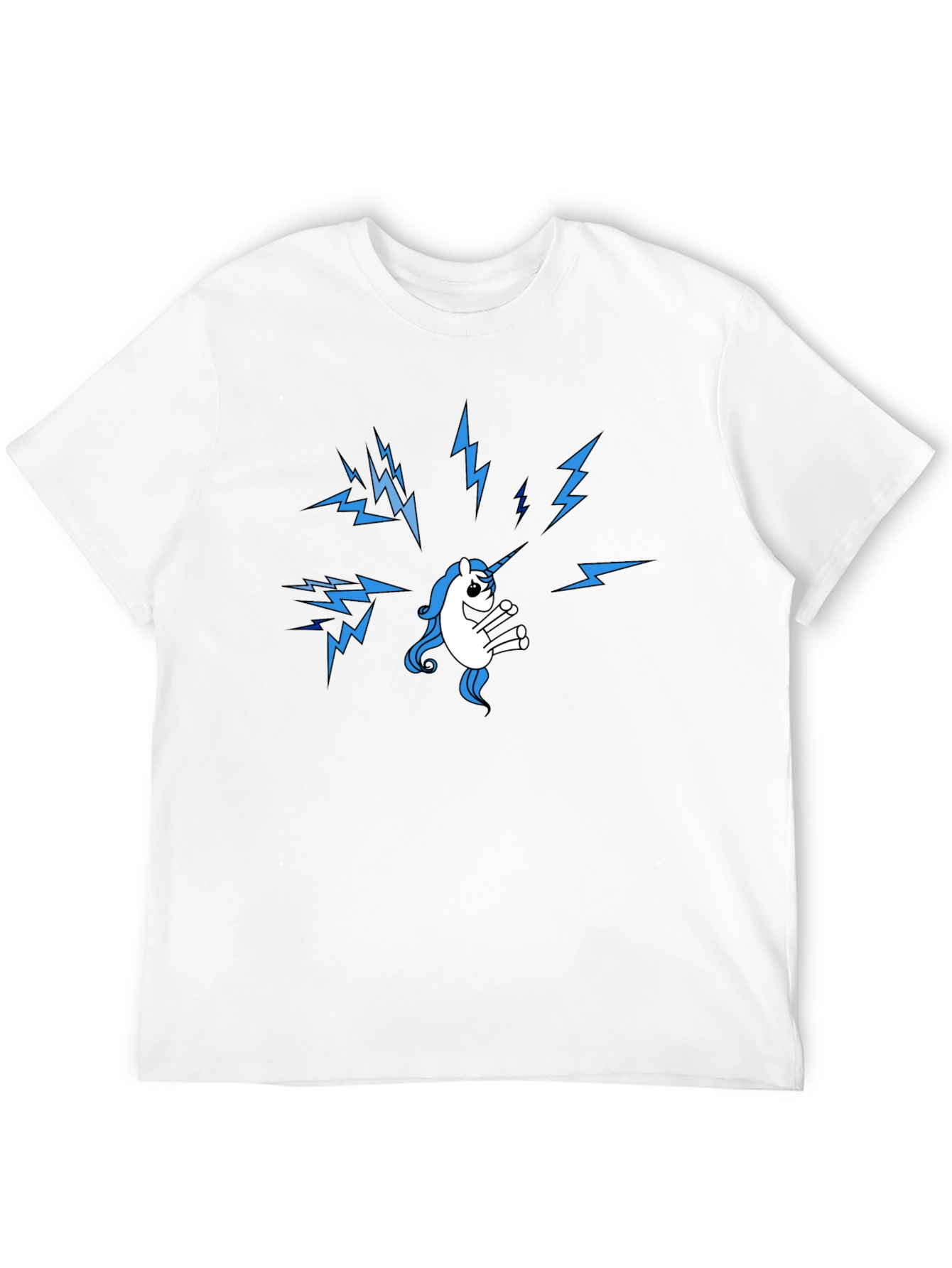 Unicorn Lightning Bolt Graphic Black T-Shirt
