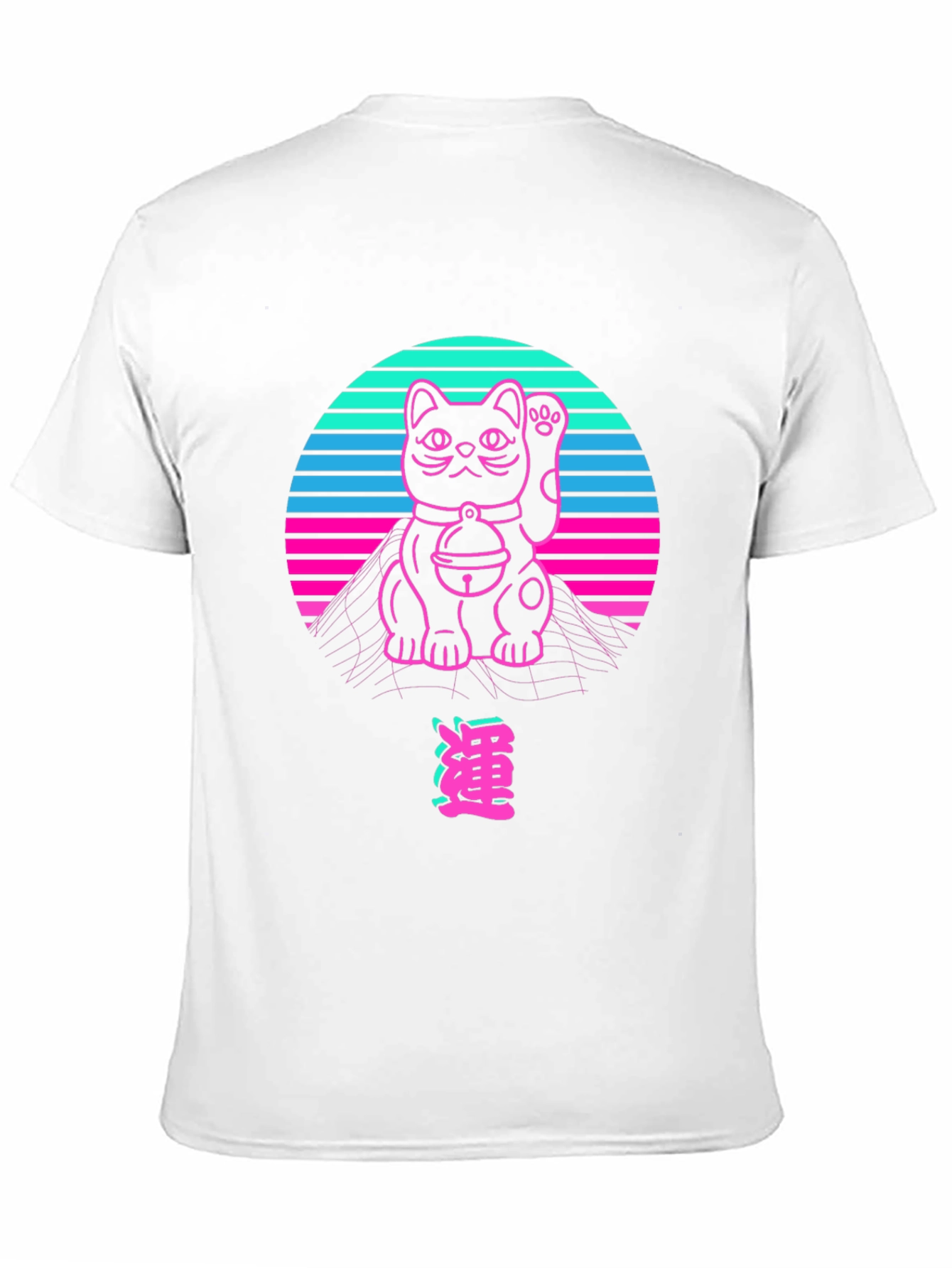 Retro Lucky Cat T-Shirt - Vaporwave Style