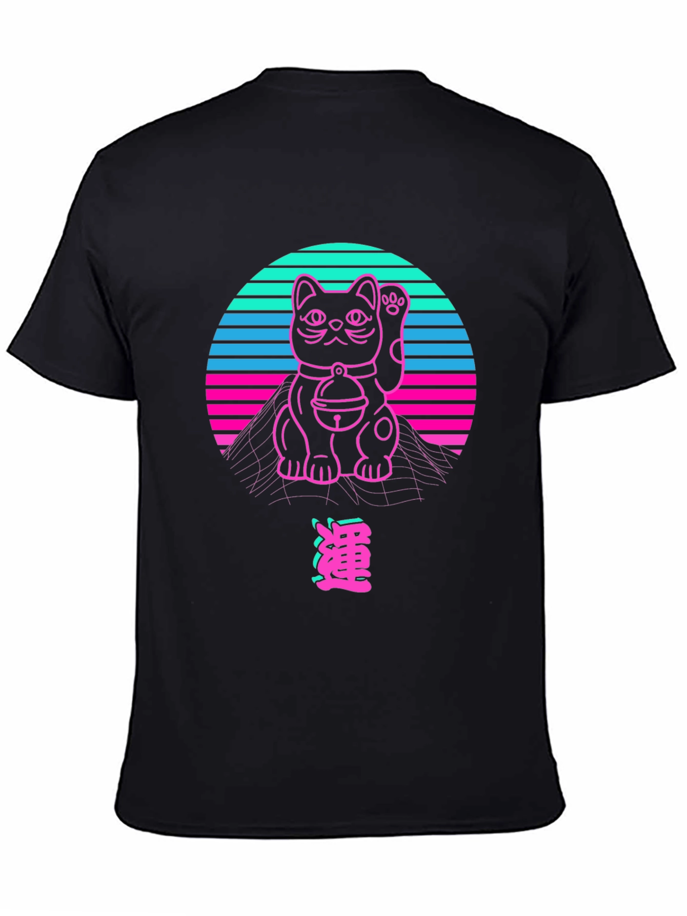 Retro Lucky Cat T-Shirt - Vaporwave Style