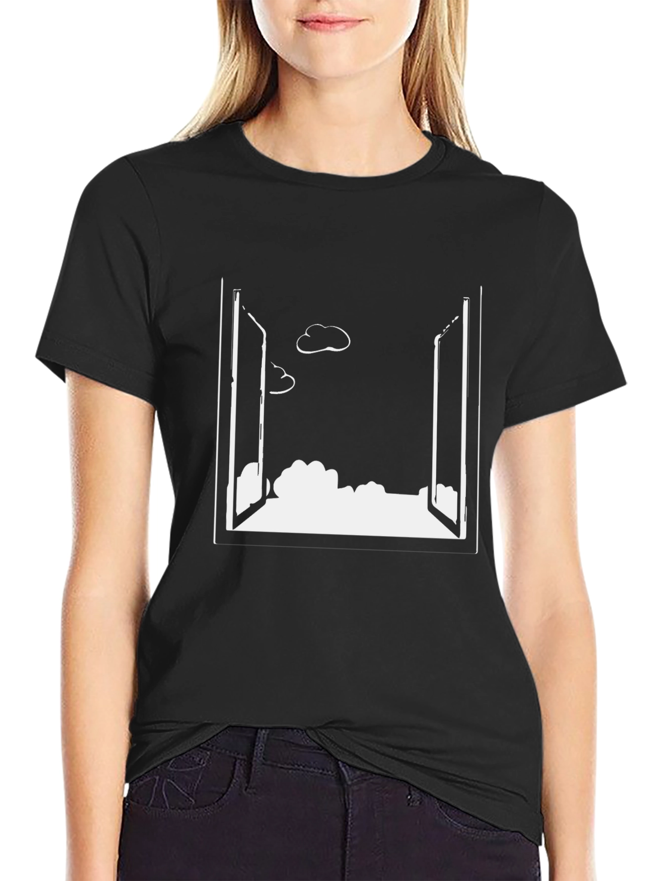 Open Window Cloudscape Black T-Shirt