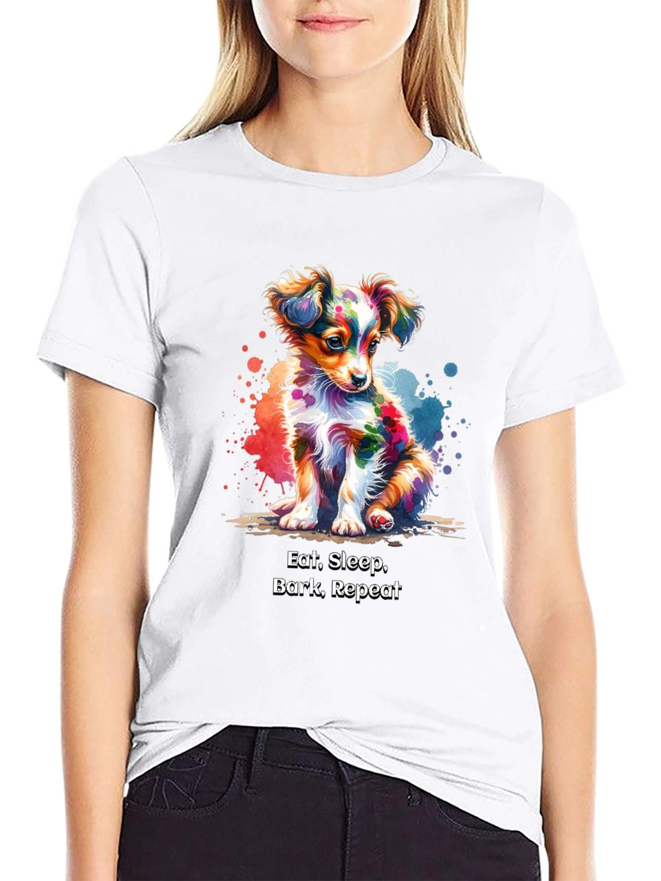 Eat Sleep Bark Repeat Dog T-Shirt