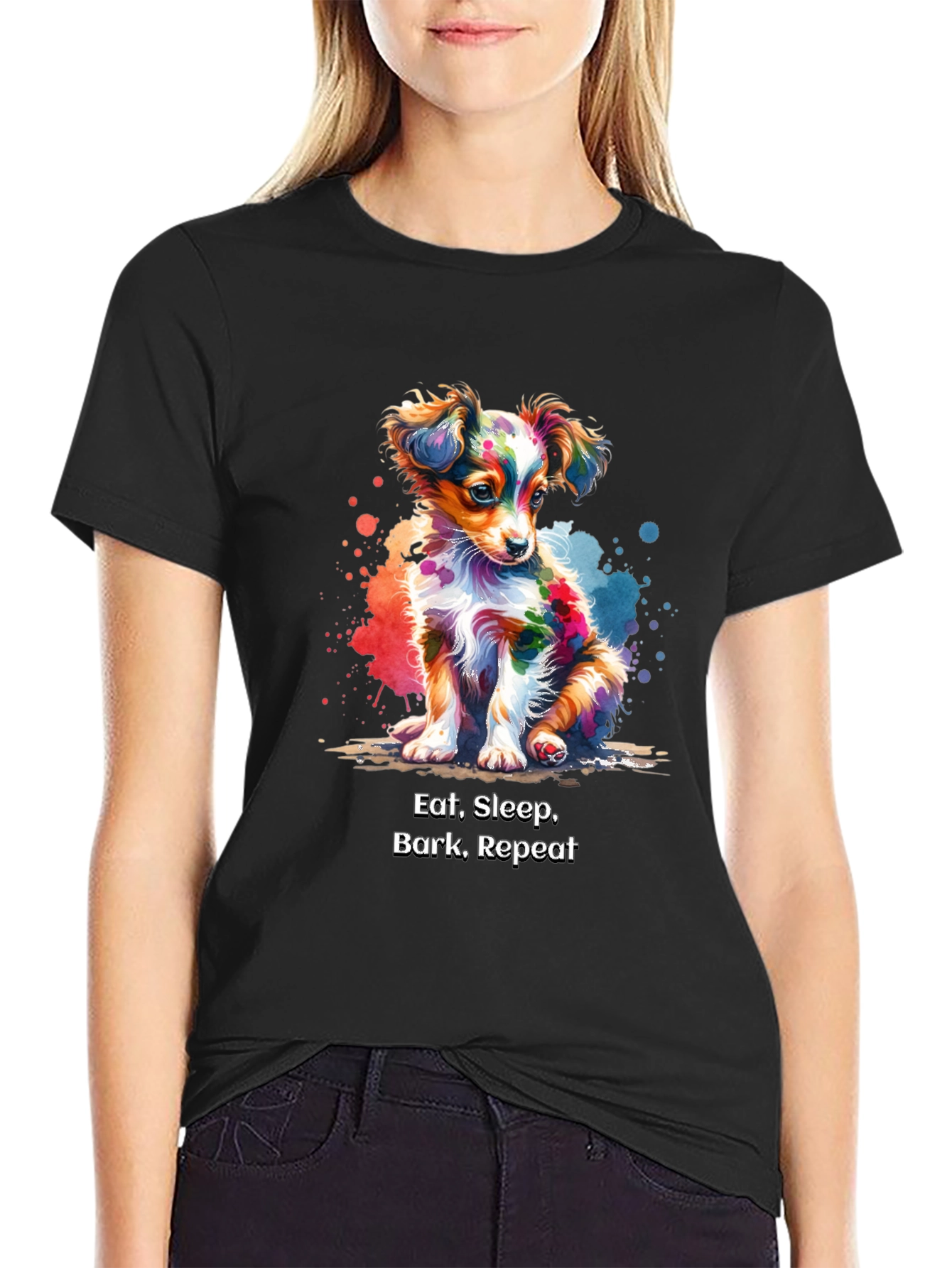 Eat Sleep Bark Repeat Dog T-Shirt