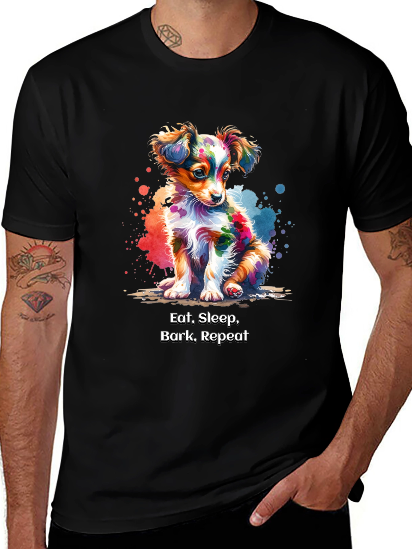 Eat Sleep Bark Repeat Dog T-Shirt
