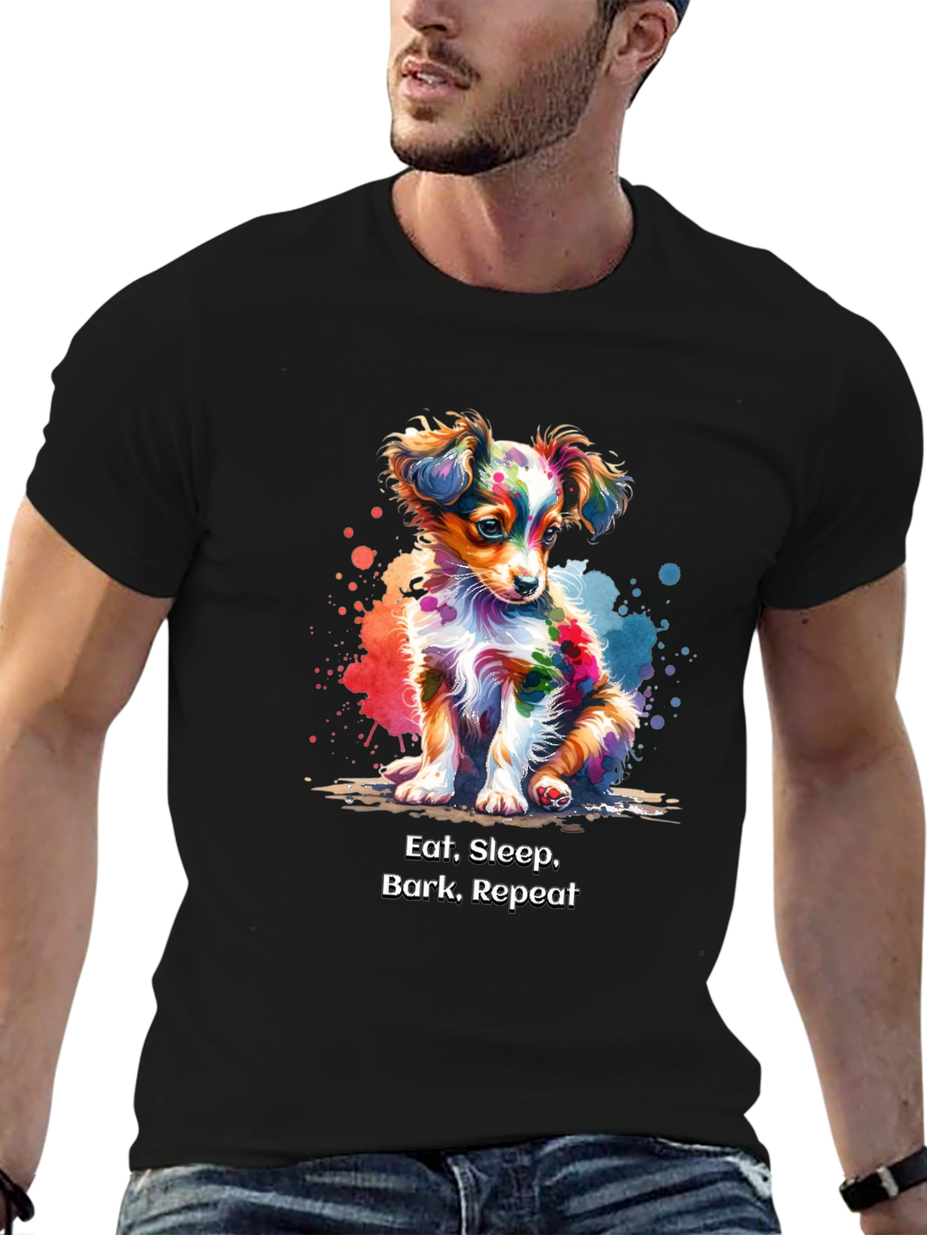 Eat Sleep Bark Repeat Dog T-Shirt