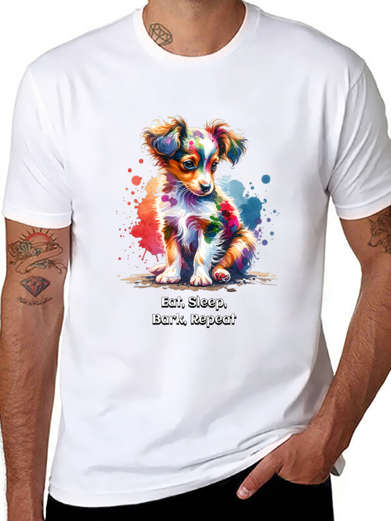 Eat Sleep Bark Repeat Dog T-Shirt