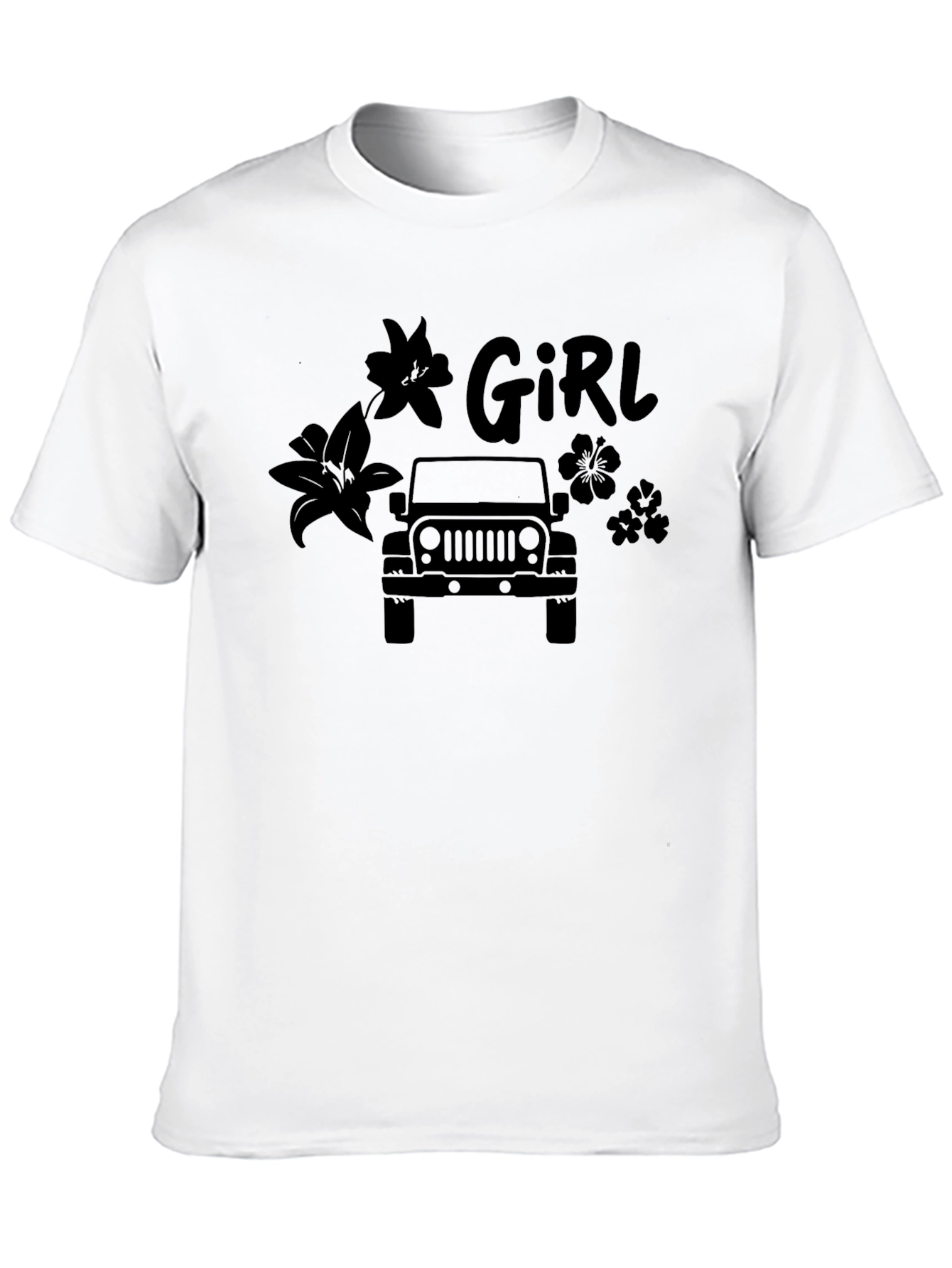 Girl Jeep Graphic Tee - Stylish Off-Road Adventure Shirt