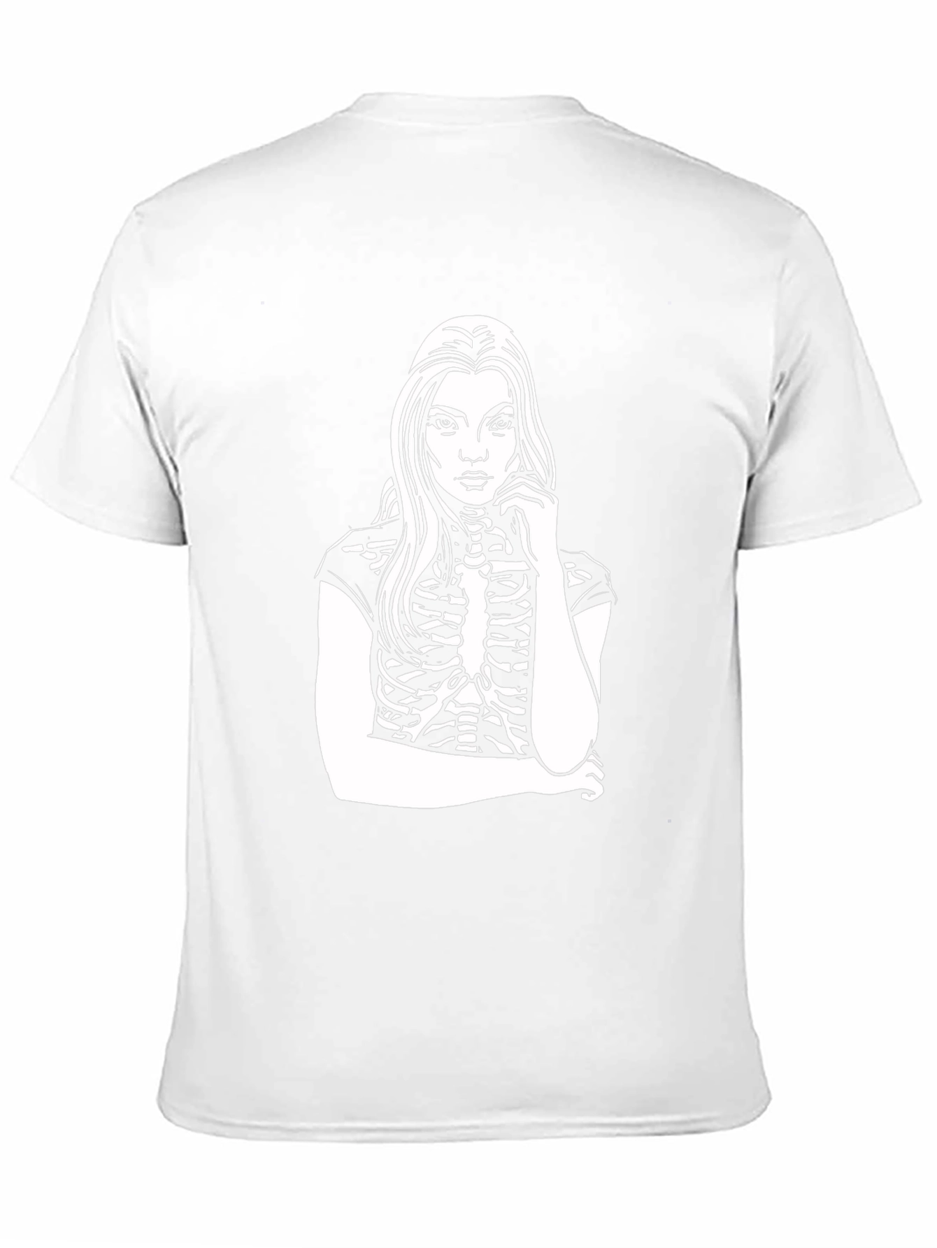 Skeleton Girl Graphic Tee - Black Cotton Blend