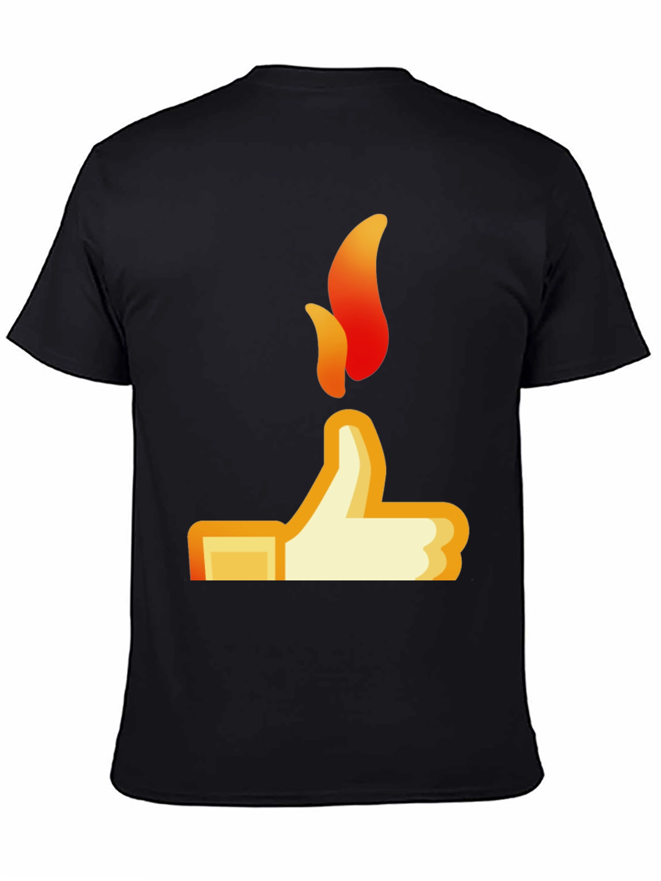 Thumbs Up Flame Graphic Tee - Black Casual Shirt