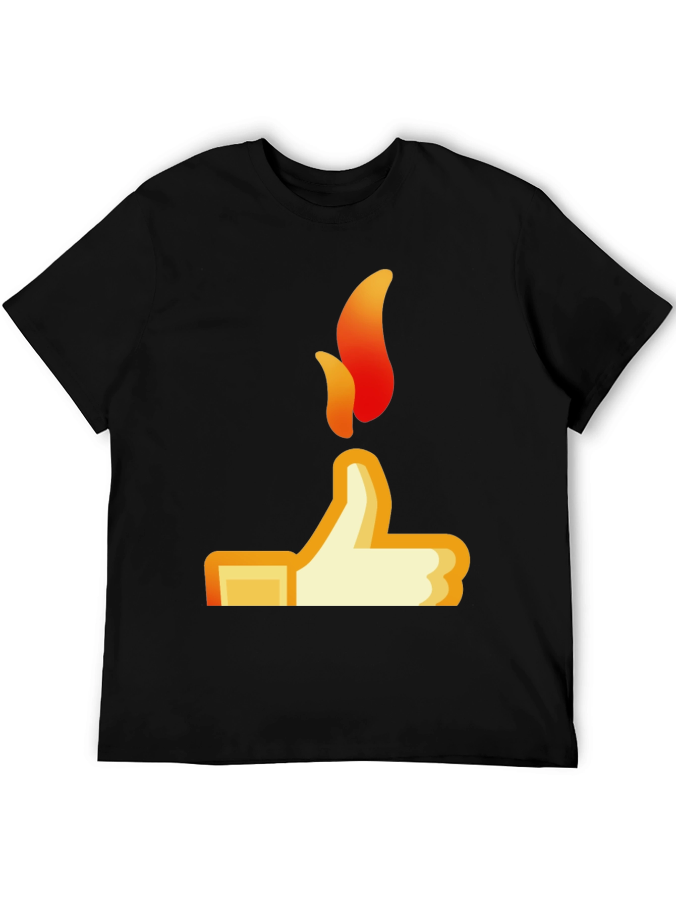 Thumbs Up Flame Graphic Tee - Black Casual Shirt