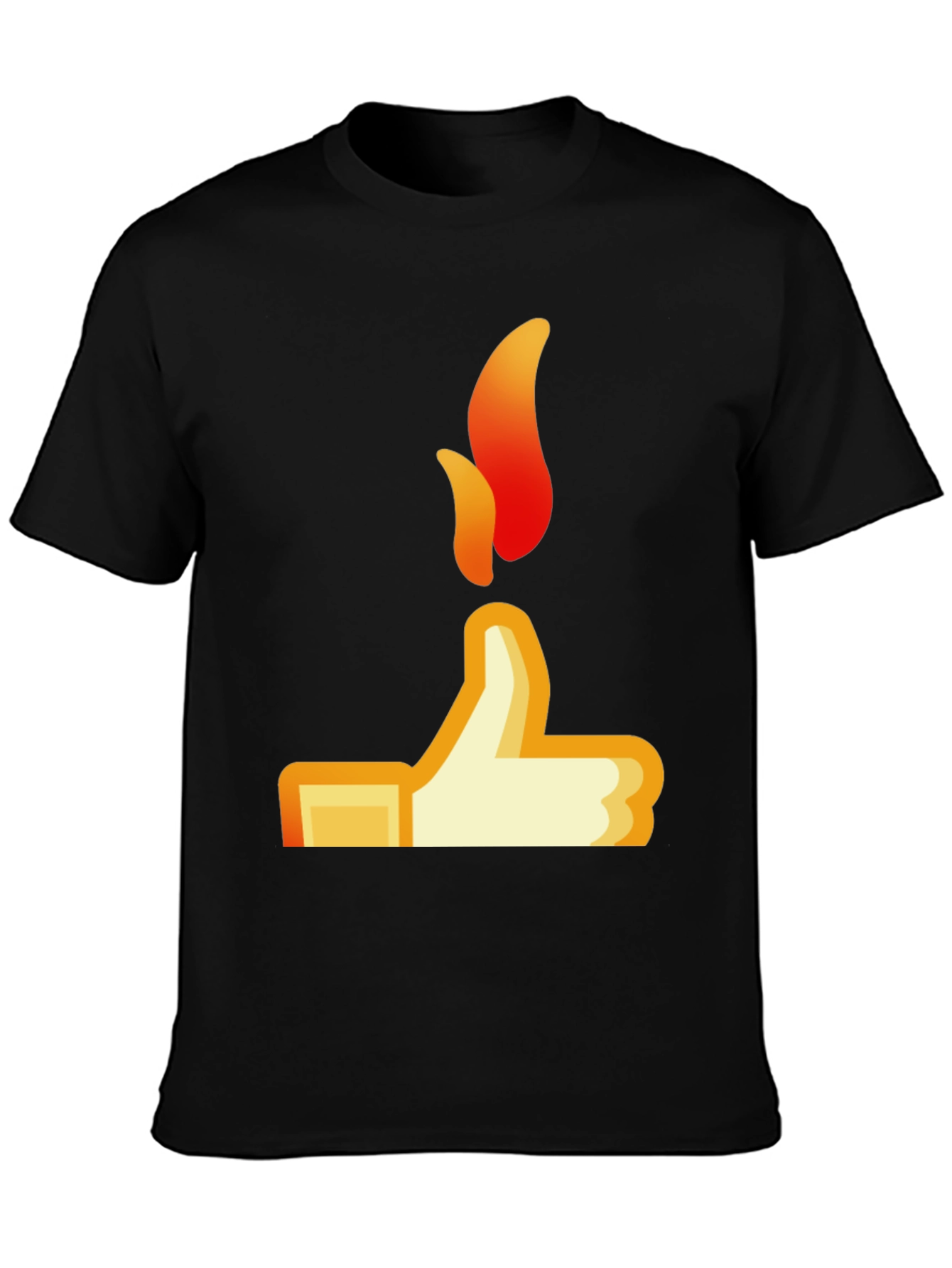 Thumbs Up Flame Graphic Tee - Black Casual Shirt
