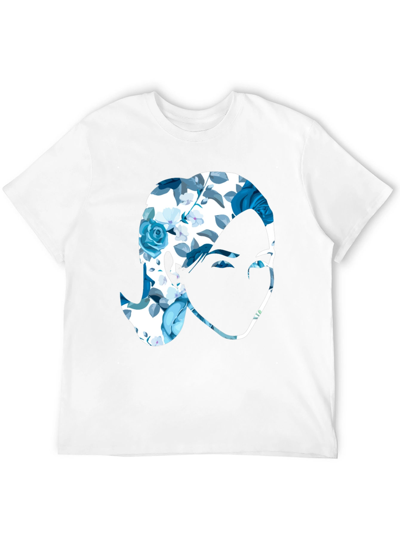 Floral Face Graphic Black T-Shirt