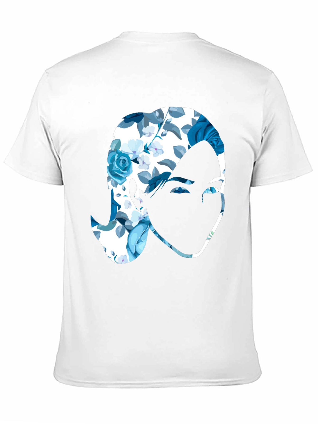 Floral Face Graphic Black T-Shirt