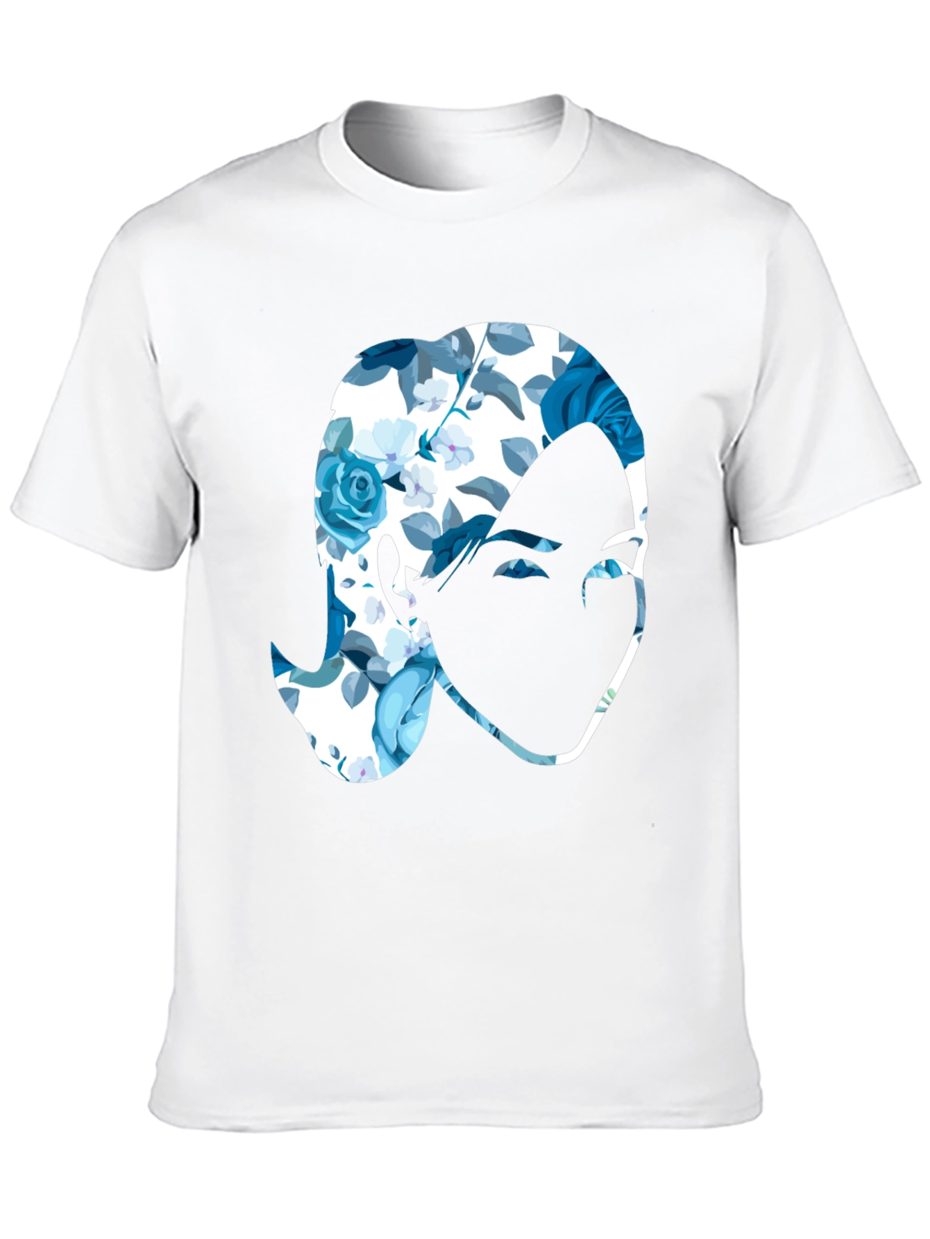 Floral Face Graphic Black T-Shirt