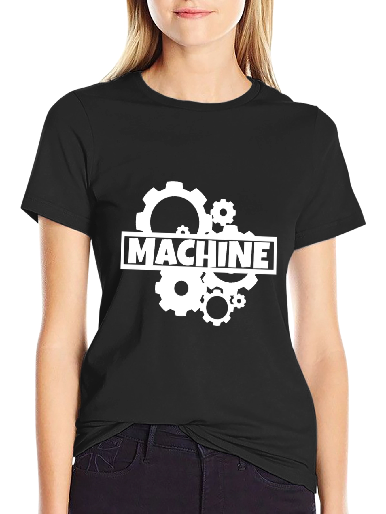Machine Gear Graphic T-Shirt - Black Cotton Tee