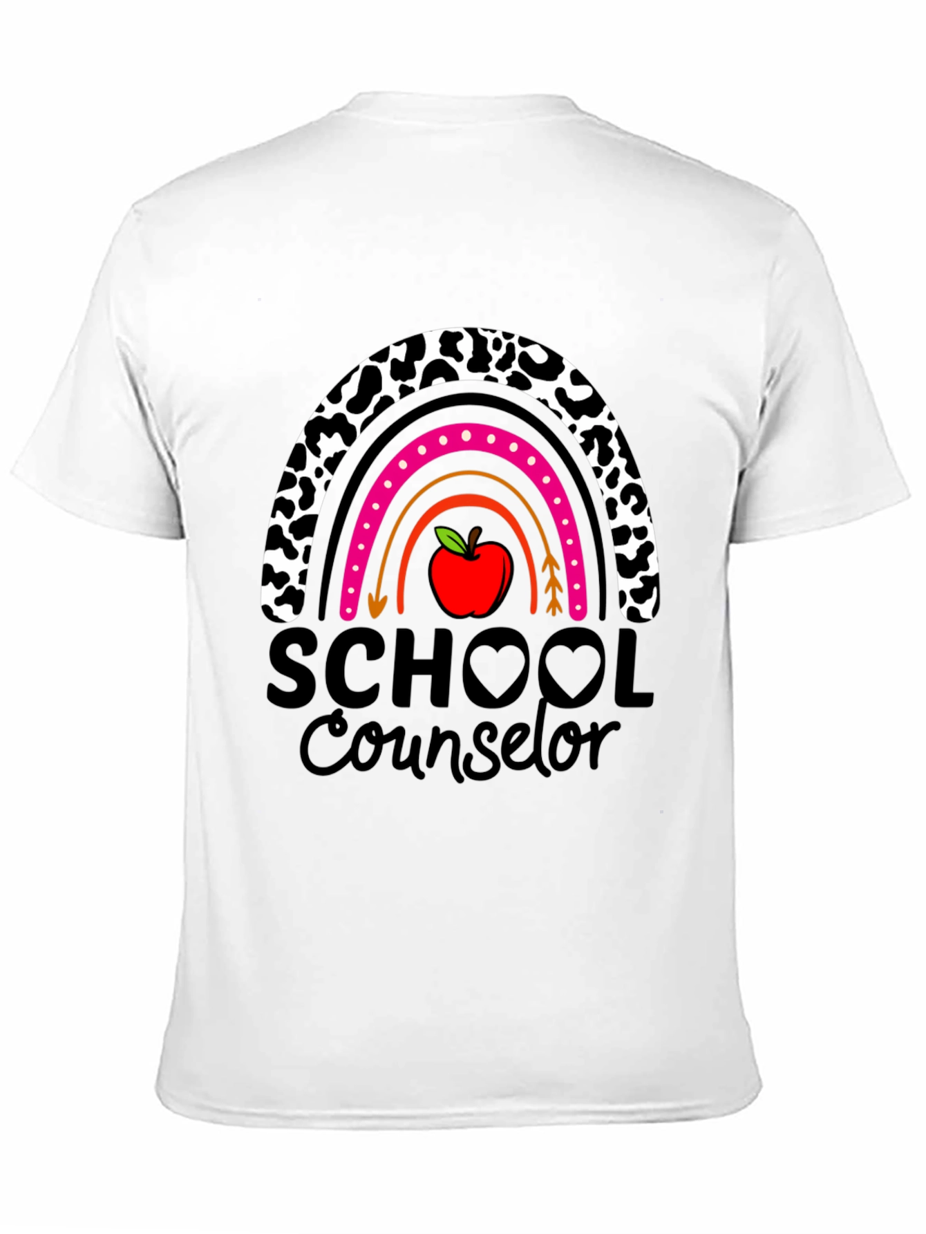 School Counselor Rainbow Apple Graphic T-Shirt
