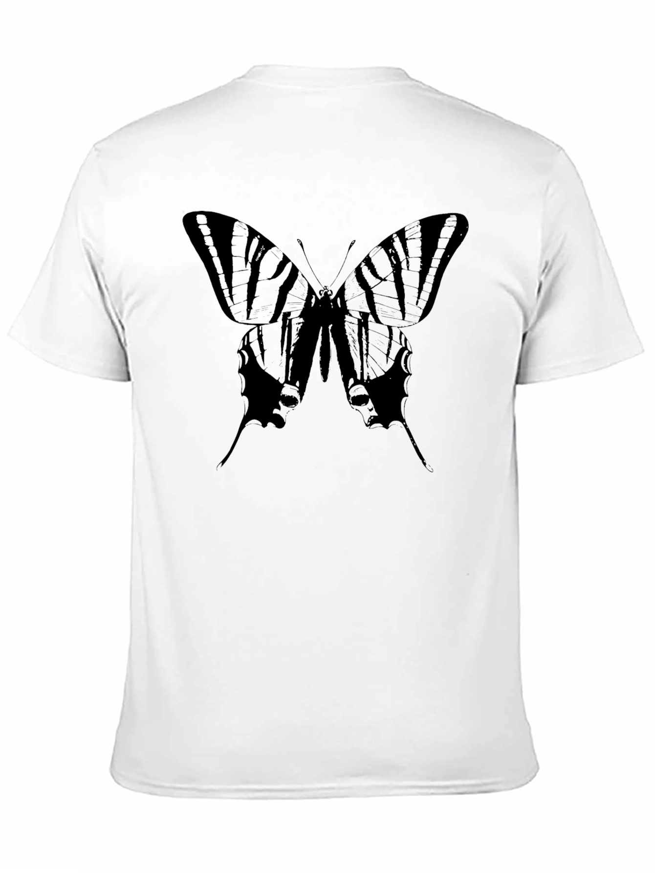 Butterfly Graphic Tee - Sleek Black Cotton Comfort