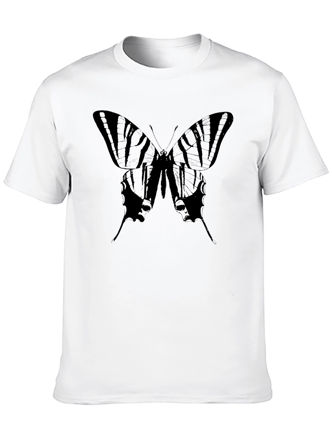 Butterfly Graphic Tee - Sleek Black Cotton Comfort