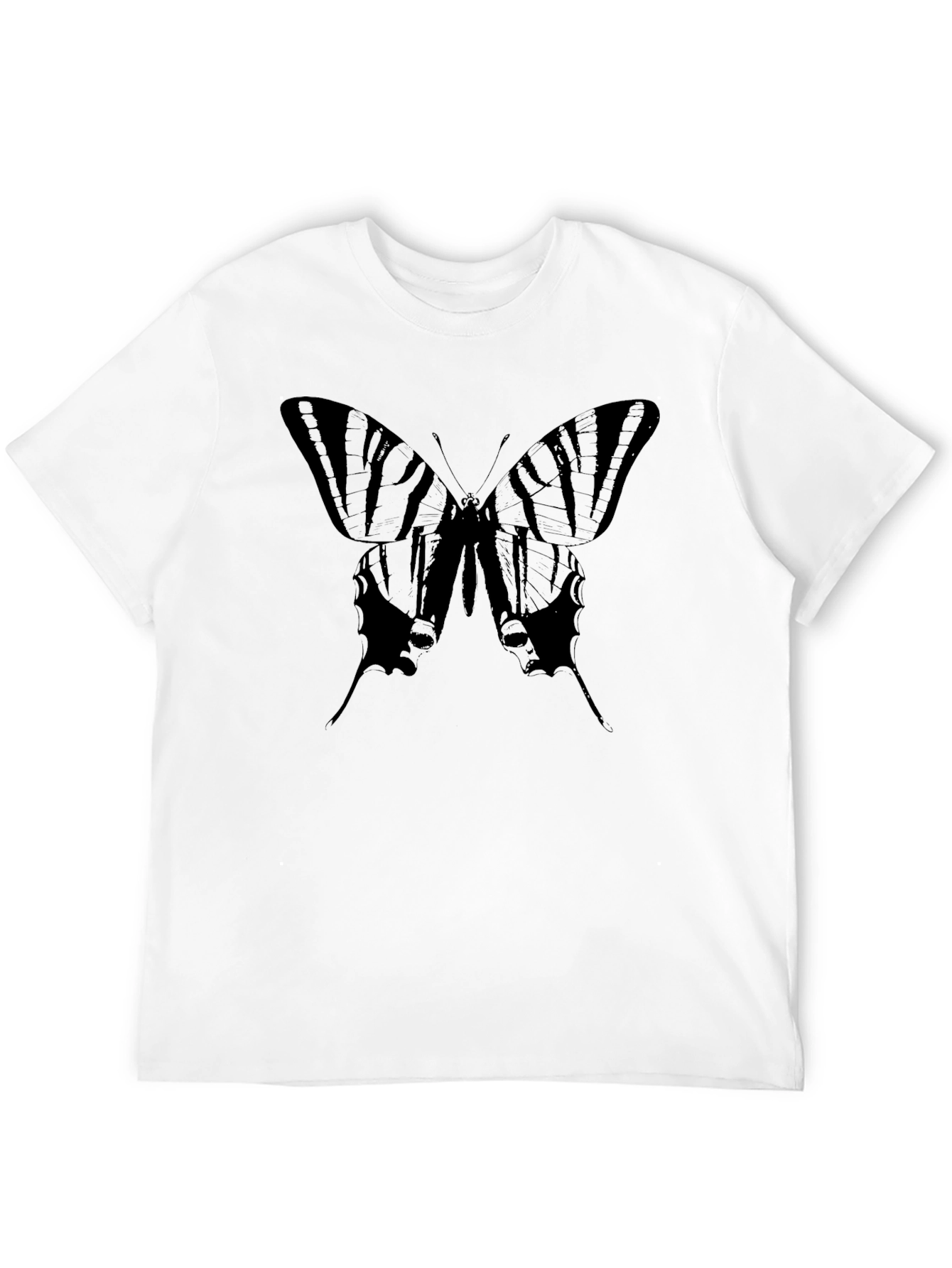 Butterfly Graphic Tee - Sleek Black Cotton Comfort
