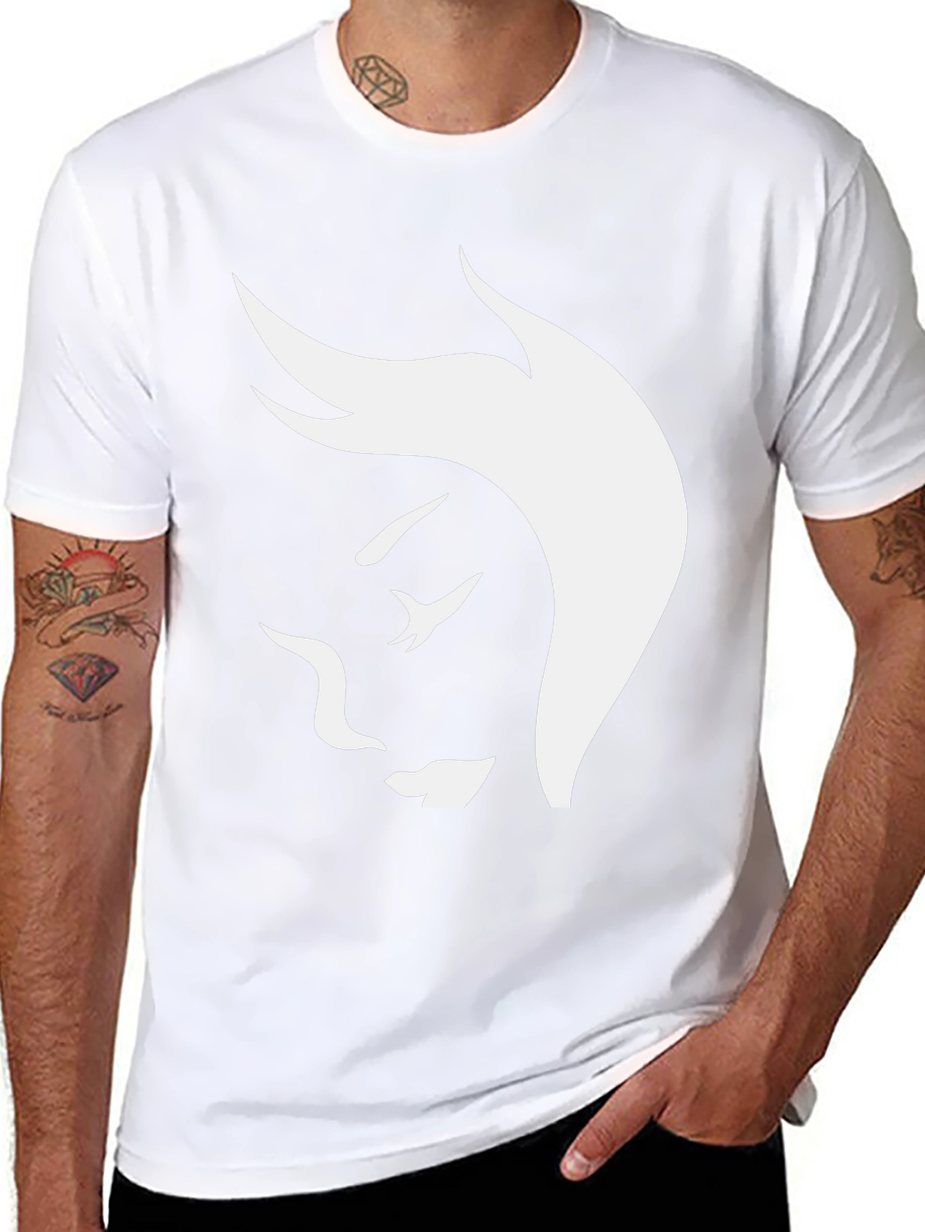 Abstract Face Graphic Tee - Stylish Black T-Shirt