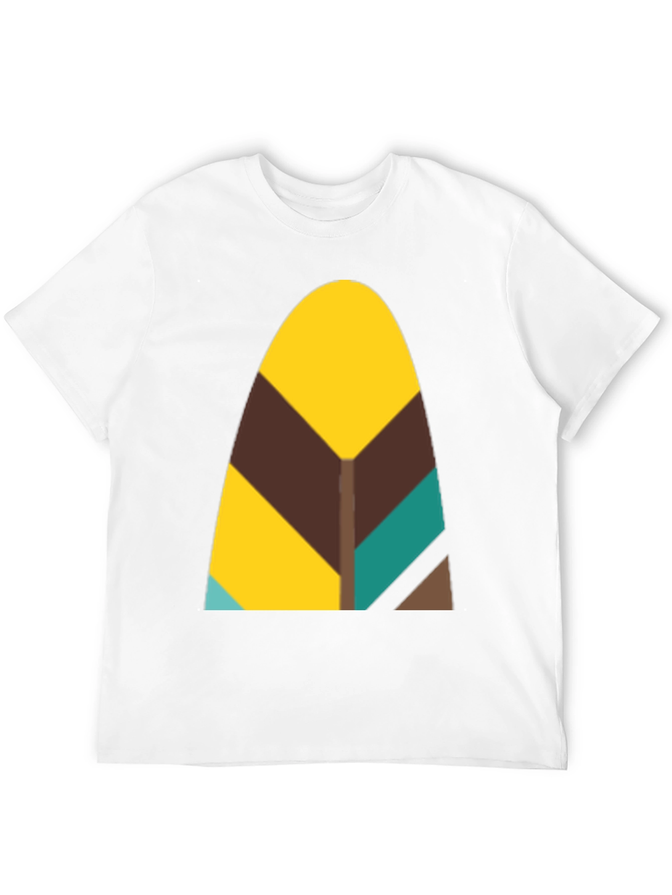 Abstract Geometric Feather Graphic Black Tee