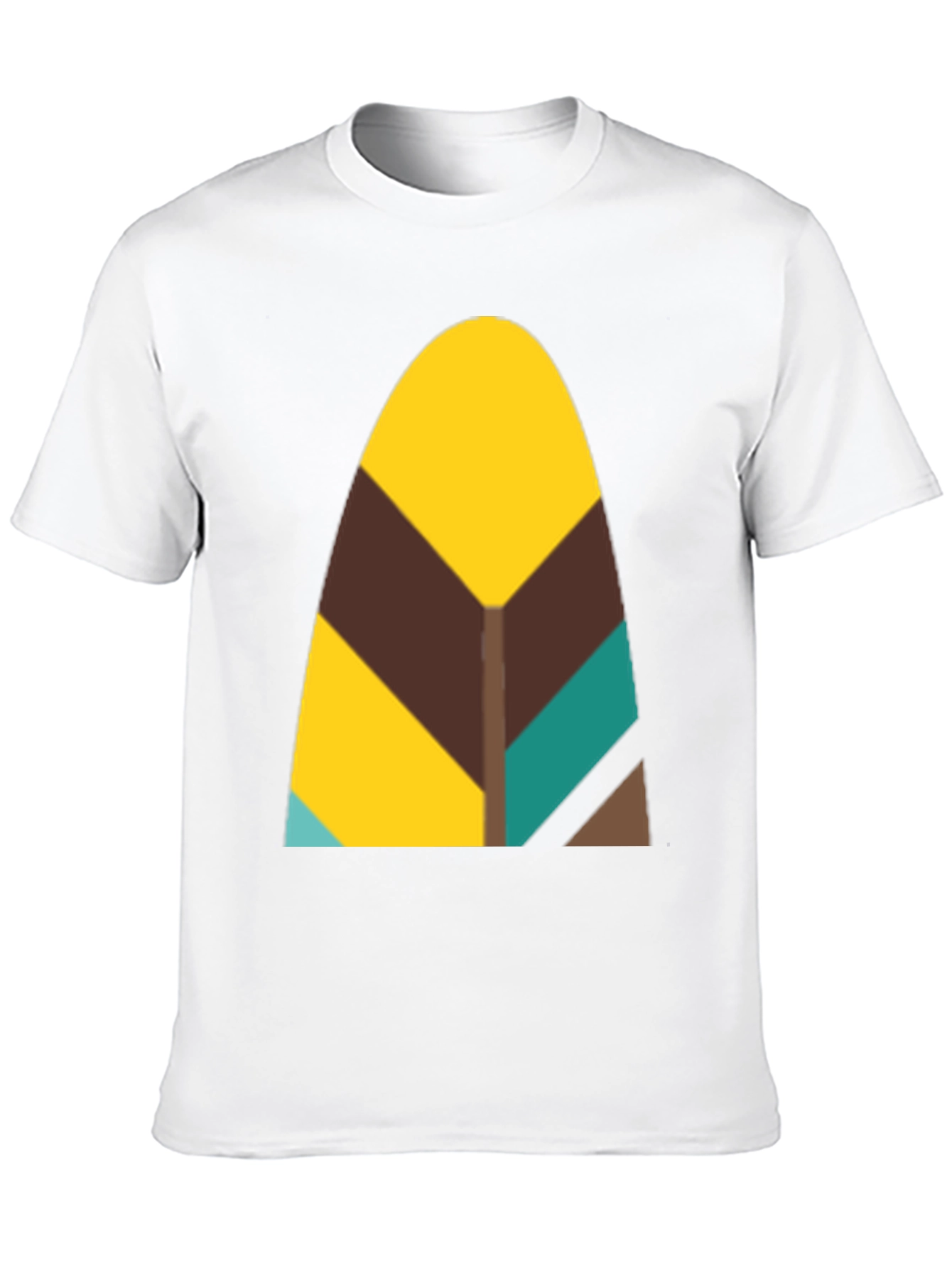 Abstract Geometric Feather Graphic Black Tee