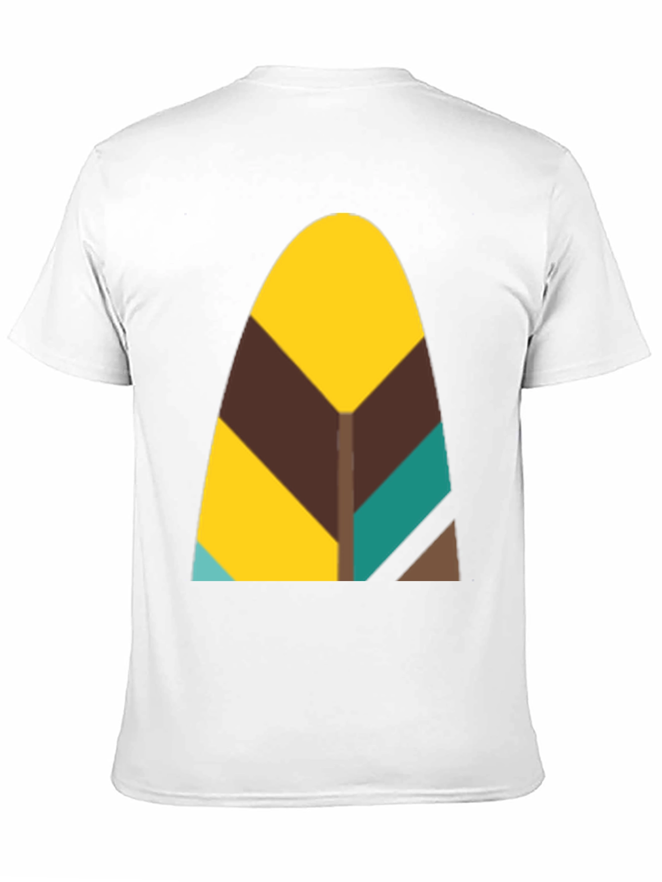 Abstract Geometric Feather Graphic Black Tee