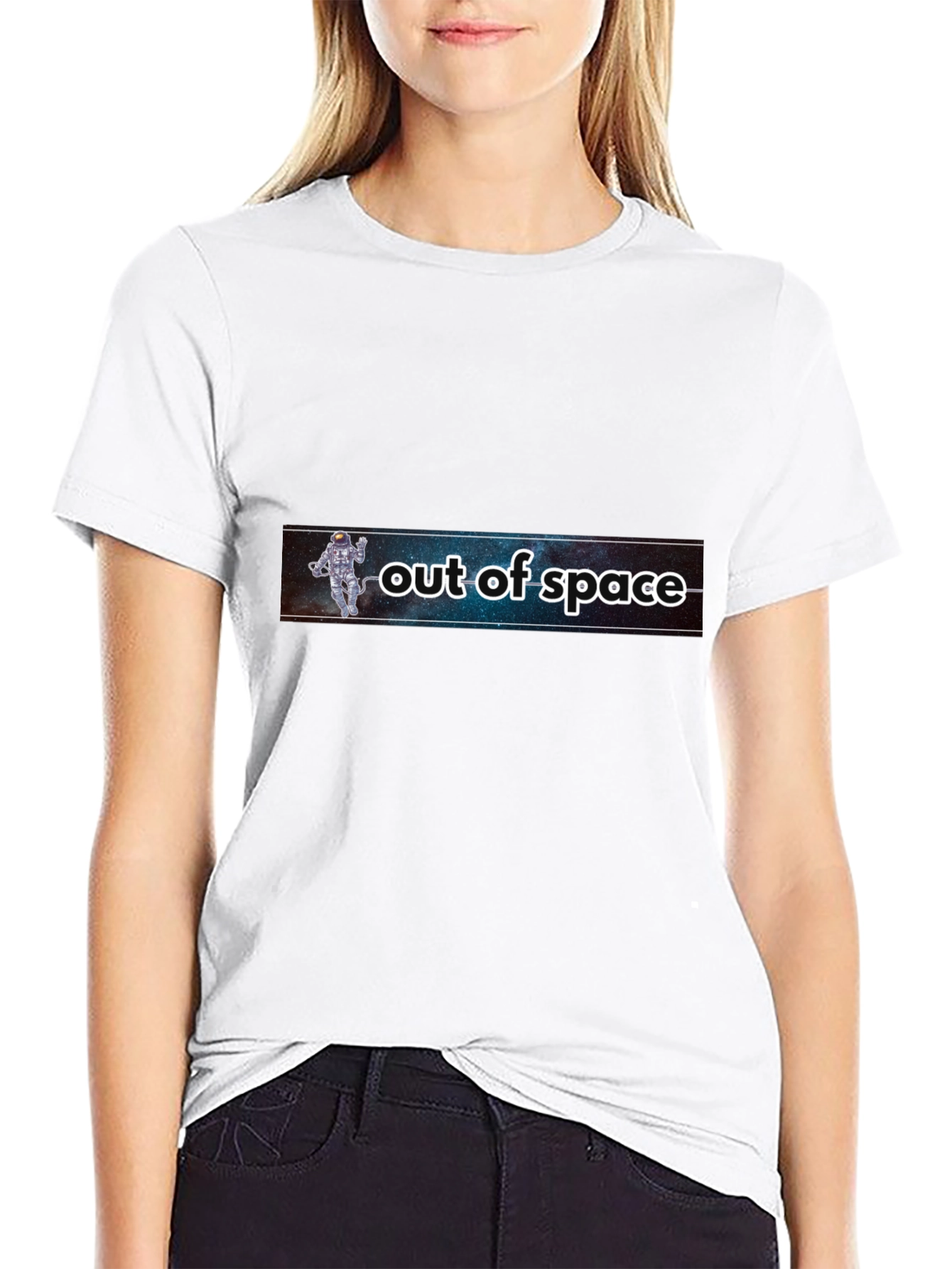 Out of Space Graphic Tee - Black Astronaut Design